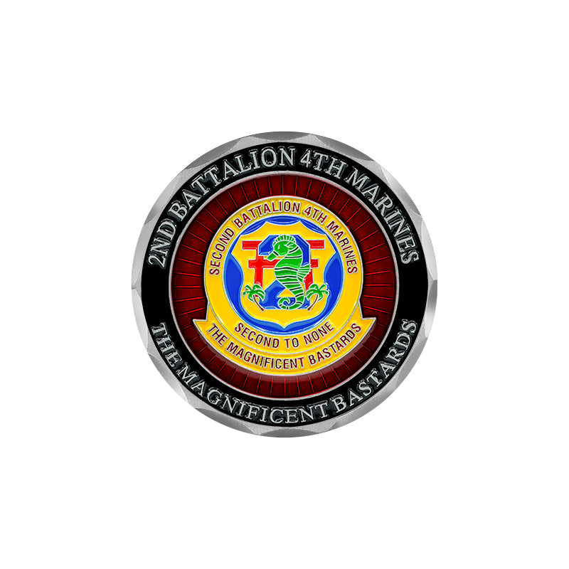 2ndBn 4th Marines Unit Coin, Second Battalion Fourth Marines Unit Coin, 2nd Battalion 4th Marines Unit Coin, USMC 2/4 Unit Coin